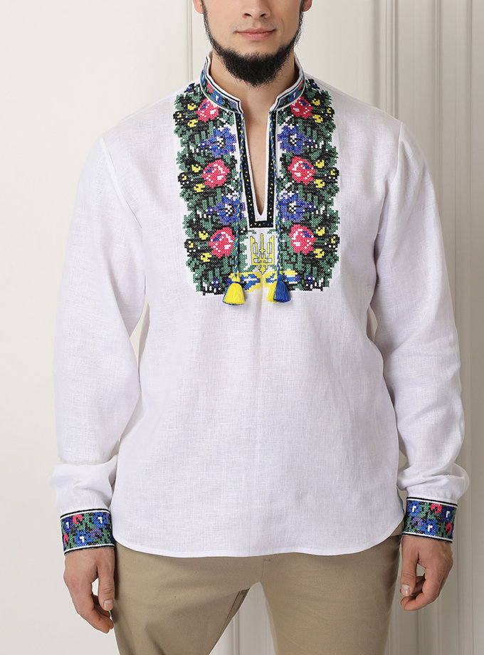 Тризуб біла сорочка FOBERINI (FOBERI_SS23101)