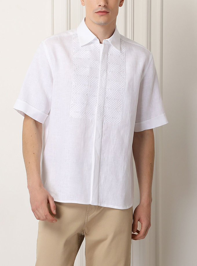 Назарій біла сорочка-поло FOBERINI (FOBERI_SS19083)