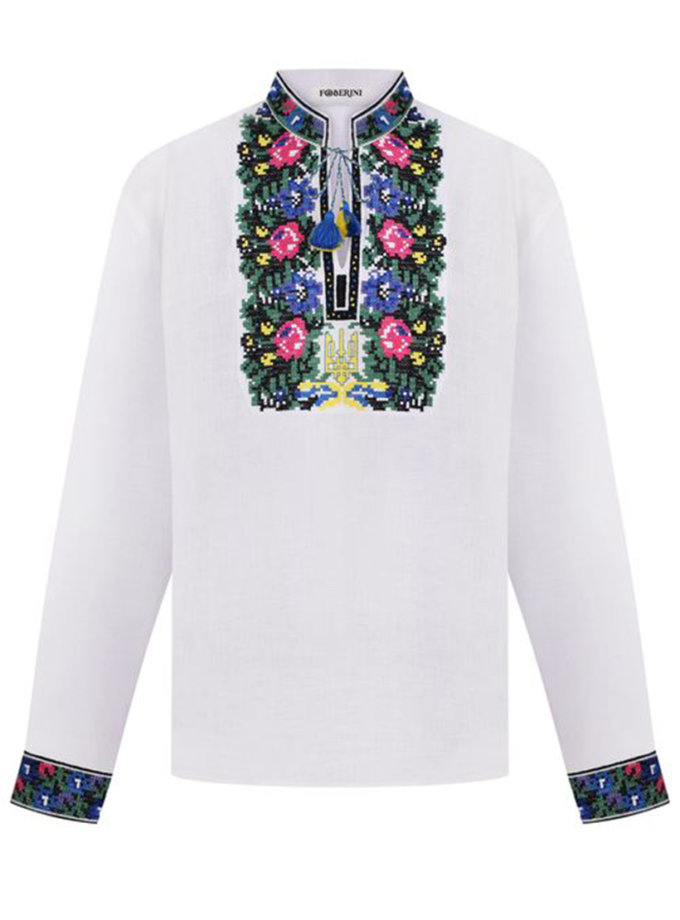 Тризуб біла сорочка FOBERINI (FOBERI_SS23101)