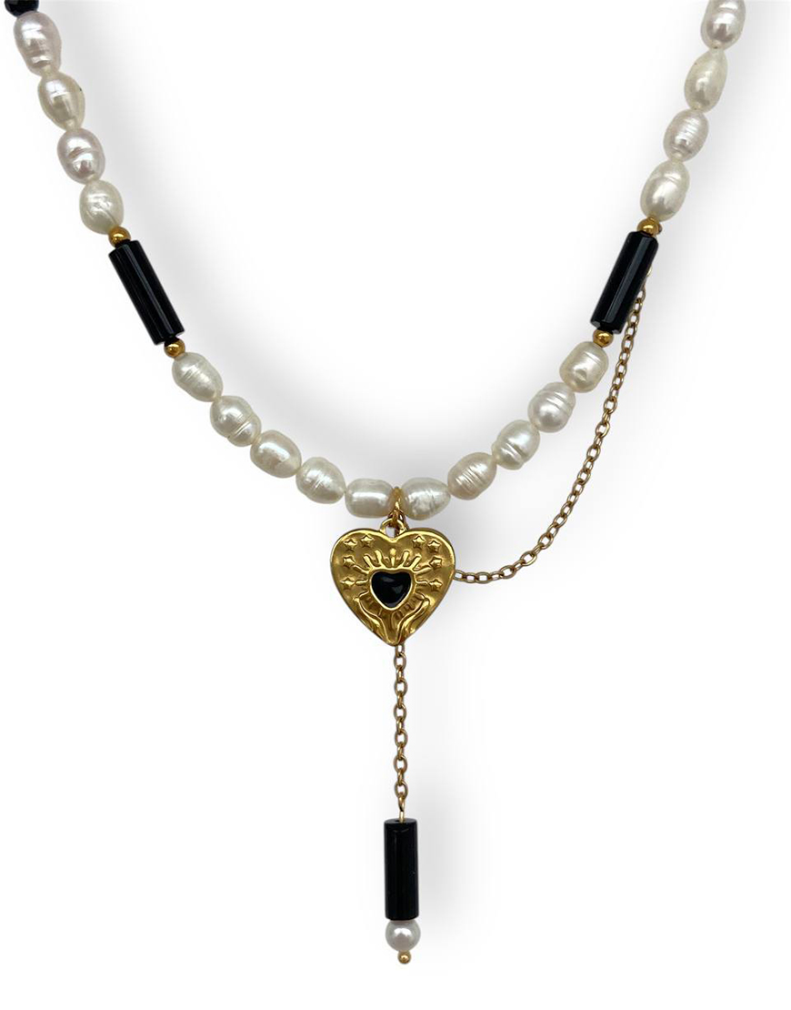 photo_2025-01-29_19-18-27 (3) Намисто з перлин чорного оніксу та підвіскою серце NSTONE (NST_NS44) - фото 2