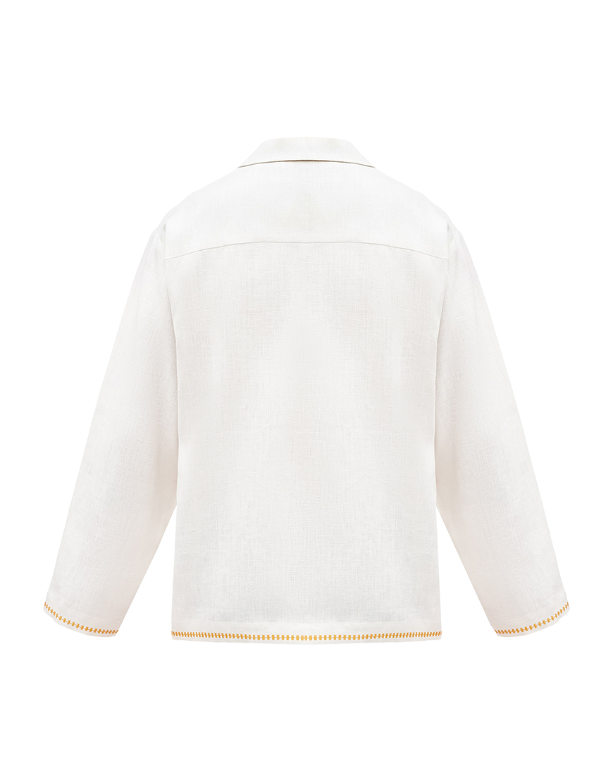 0B1HcOWvnmNhx9smzqi8GVja0XkdBd7fIVSFygBE Світла сорочка з кольоровою вишивкою Глід ETNODIM (ETN_Glid) - фото 3