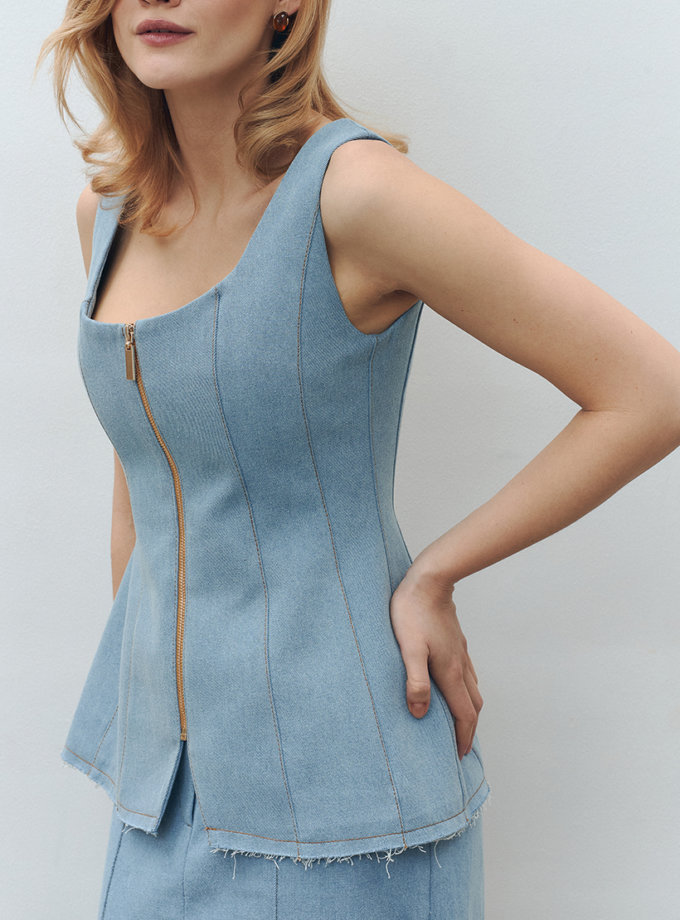 Жилет блакитний силуетний джинсовий TWINSIS CLOTHES (TW_AL_AM 011303)
