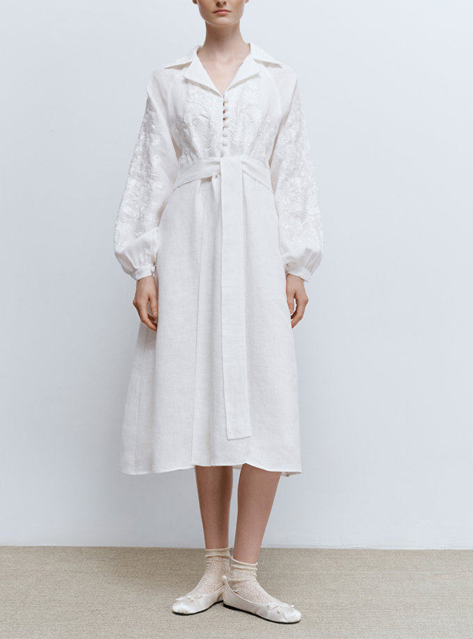 Сукня Нагідки білий орнамент GAPTUVALNYA (GPTV_AA_5330)