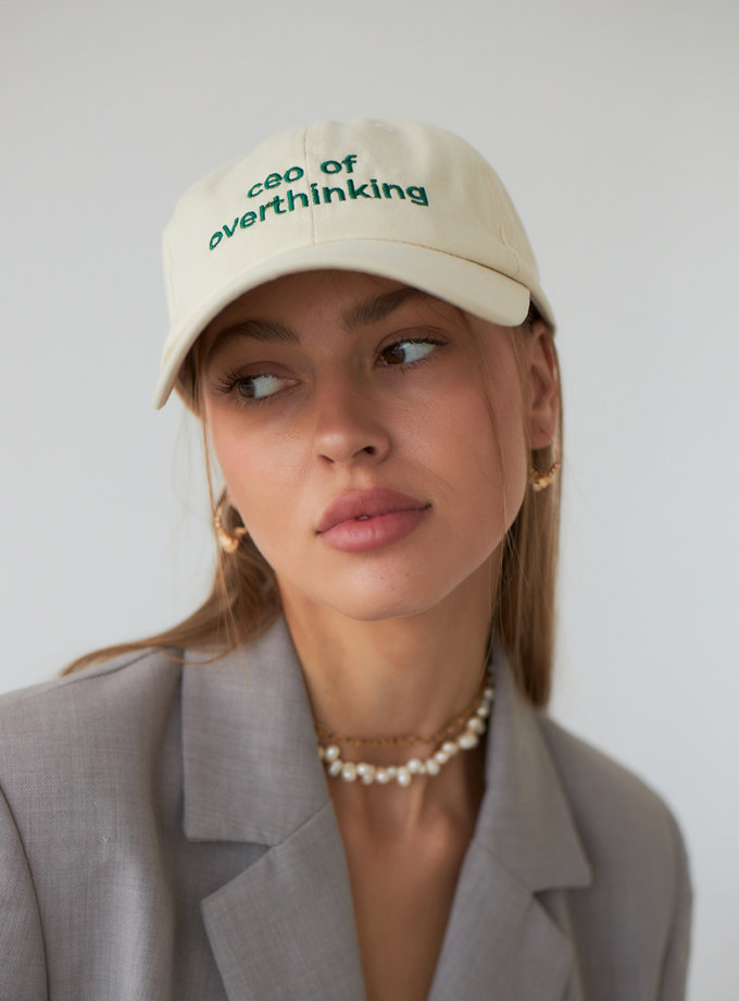 Молочна джинсова кепка ceo of overthinking BITCHIN' (BTCH_BT_KS_RG08_24)