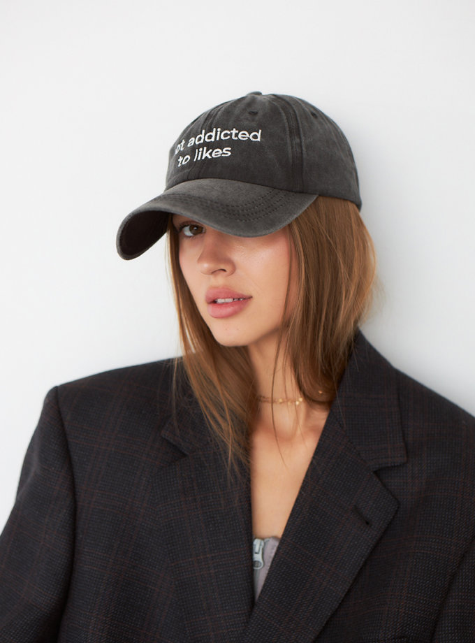 Джинсова сіра кепка not addicted to likes BITCHIN' (BTCH_BC_VN14_24)