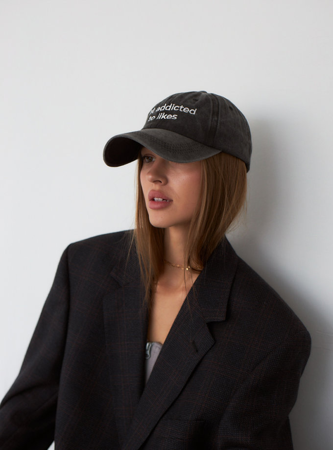 Джинсова сіра кепка not addicted to likes BITCHIN' (BTCH_BC_VN14_24)