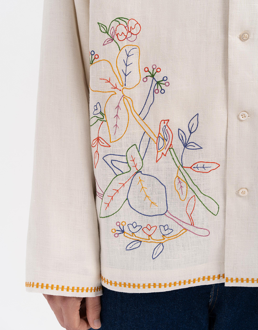 3P12jFEycjyto9Ipv0STpHhEEfWq6jWL6VMShCYd Світла сорочка з кольоровою вишивкою Глід ETNODIM (ETN_Glid) - фото 7