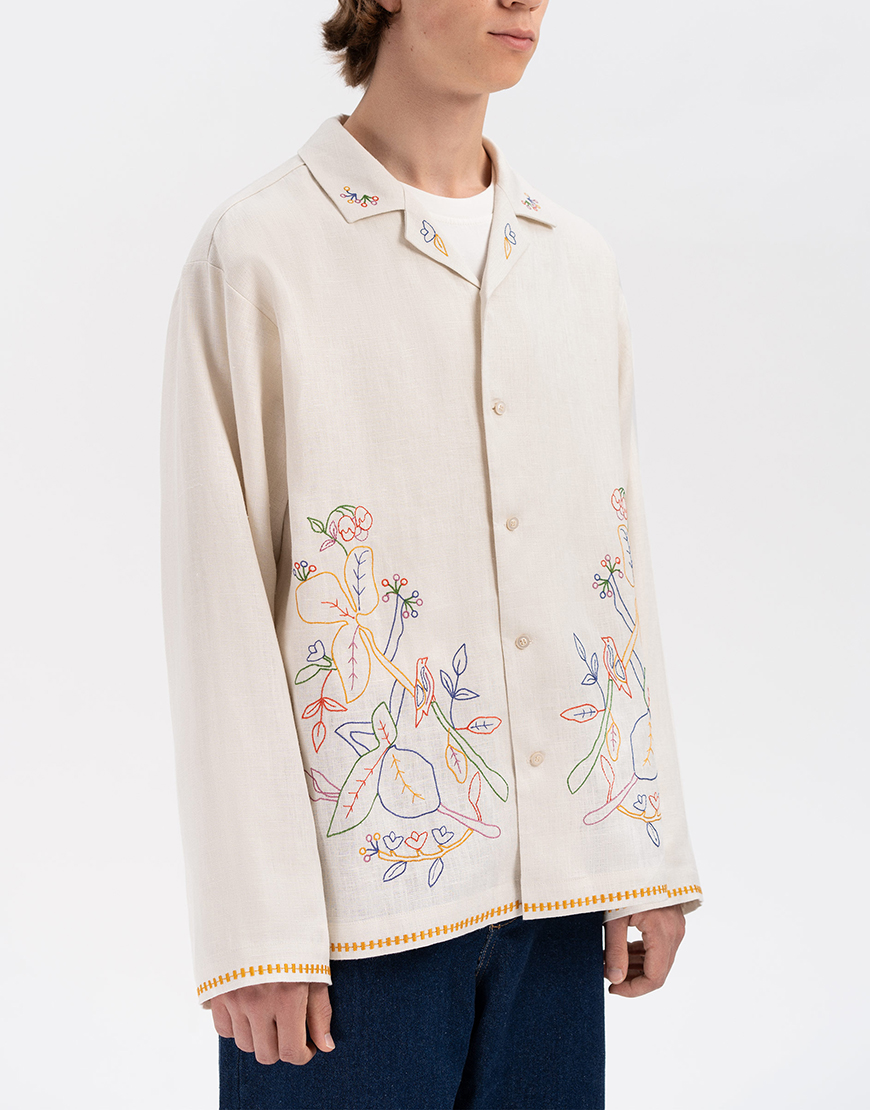 3pGut1tf5uo2yAqOALy1KOP5OSyEYDx5RVTyNZyj Світла сорочка з кольоровою вишивкою Глід ETNODIM (ETN_Glid) - фото 4