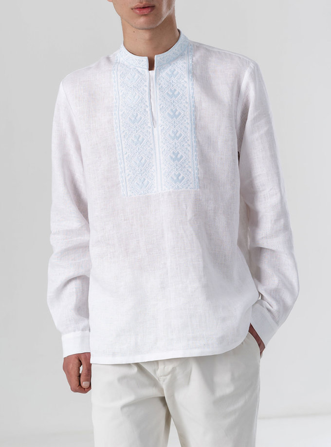 Чоловіча лляна сорочка з вишивкою Sky ETNODIM (ETN_Sky)