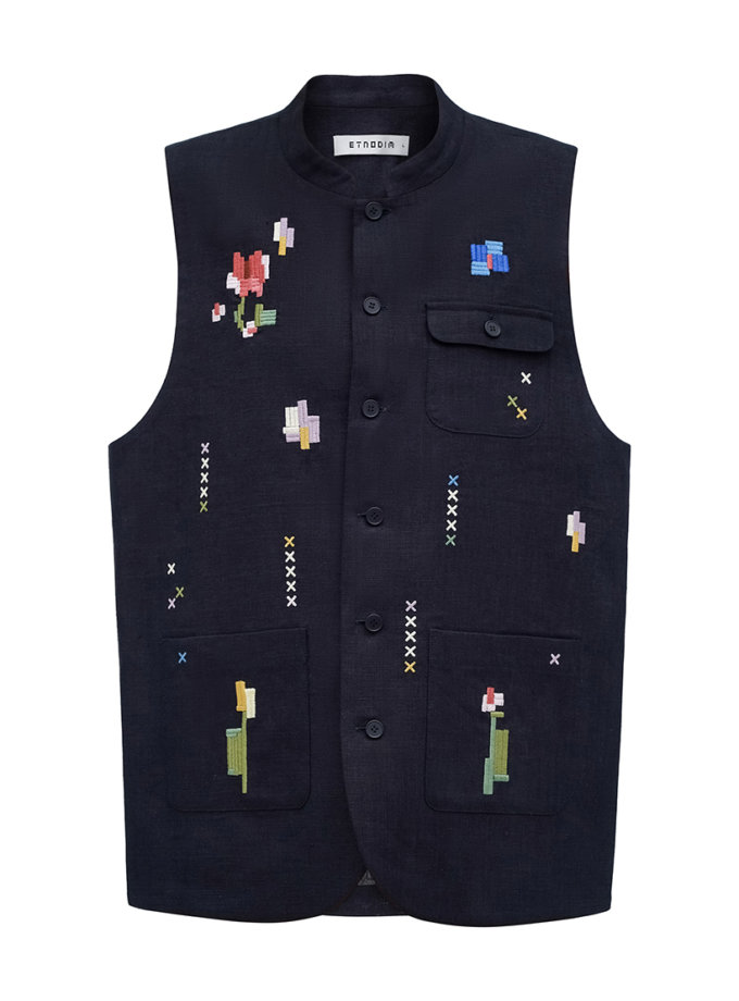 Чоловічий вишитий жилет Деревій ETNODIM (ETN_Drevniy)
