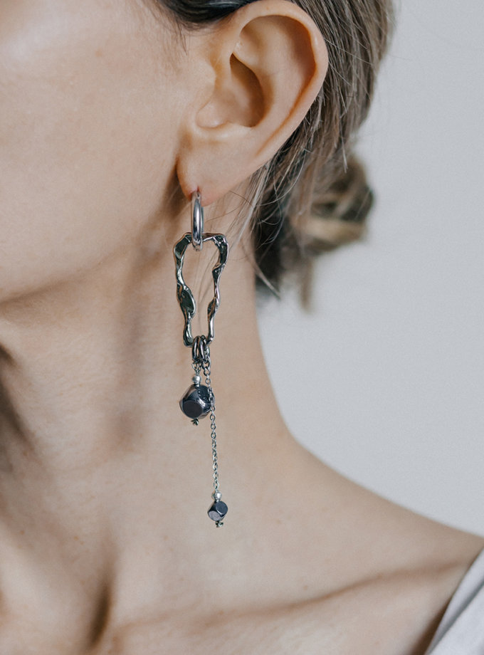 Сережки Frida Asymmetrical  Siver SAMOKISH (SMKSH_E-010-A/S)