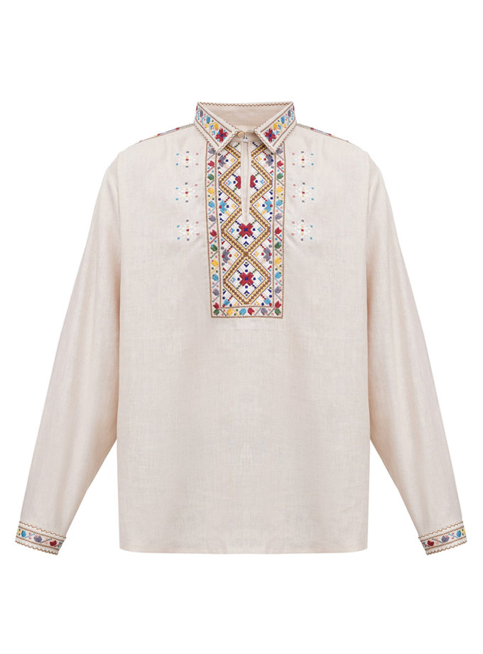 Чоловіча вишиванка з коміром регіон Поділля Veremiy ETNODIM (ETN_Veremiy)