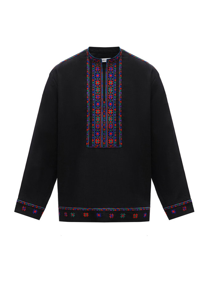 Чоловіча вишиванка з контрастним орнаментом Vechir ETNODIM (ETN_Vechir)
