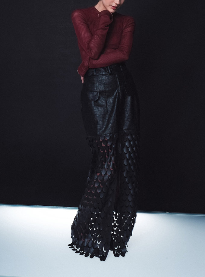 Спідниця з еко-шкіри Експресія тиснення під шкіру пітона ROSCA (RSC-SKRT-EXP-005/1)