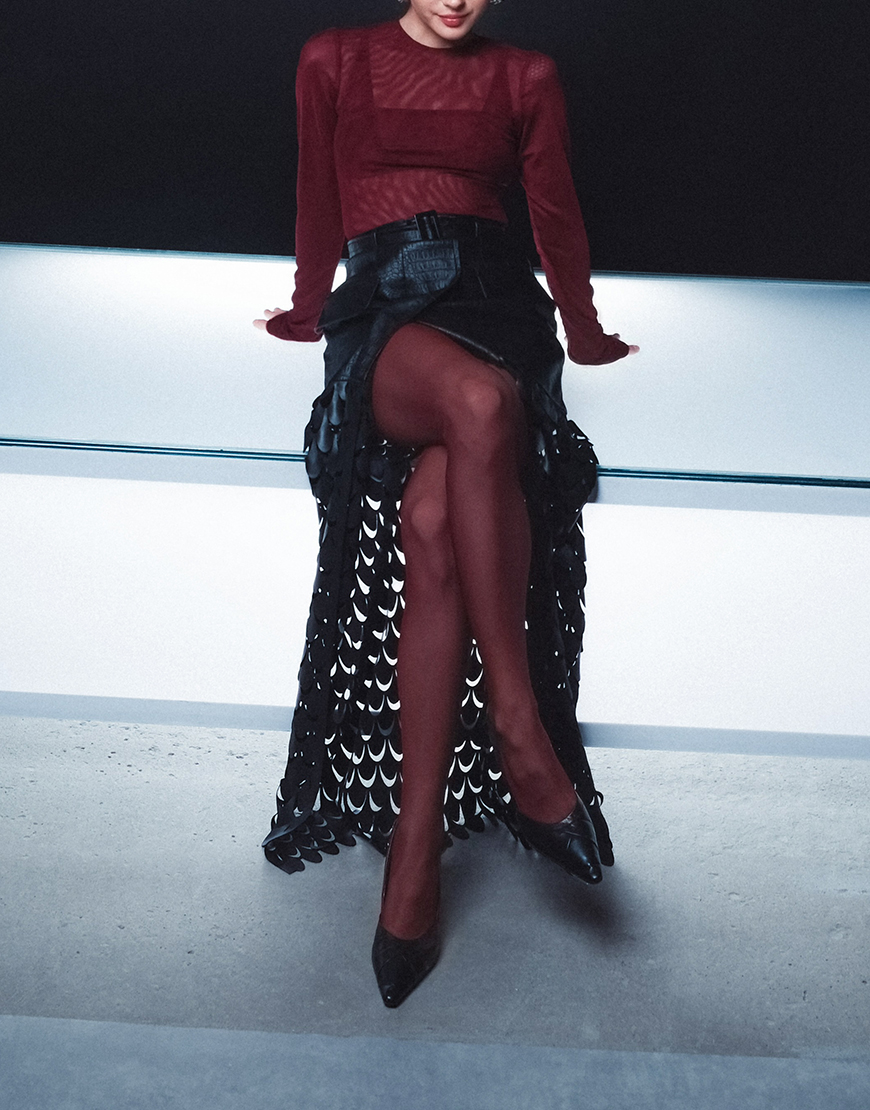 IMG_11655 Спідниця з еко-шкіри Експресія тиснення під шкіру пітона ROSCA (RSC-SKRT-EXP-005/1) - фото 3