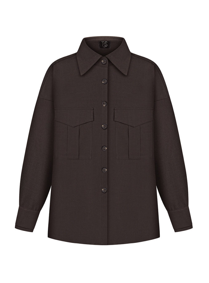 Сорочка оверсайз крою коричневого кольору TWINSIS CLOTHES (TW_AL_AM 004538)