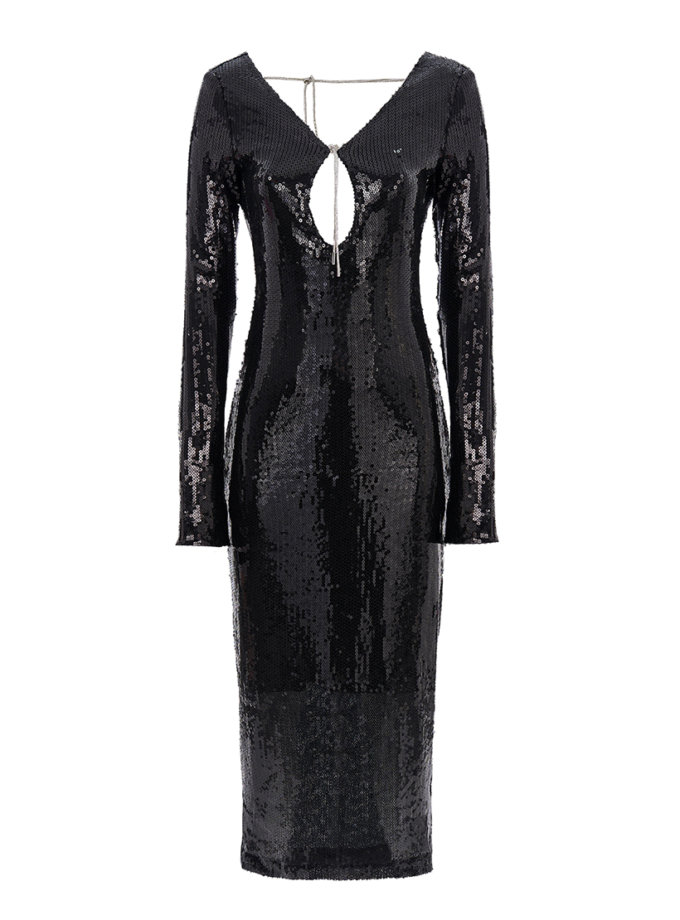 Сукня Грація у паєтках чорна ROSCA (RSC_DRESS-0011)