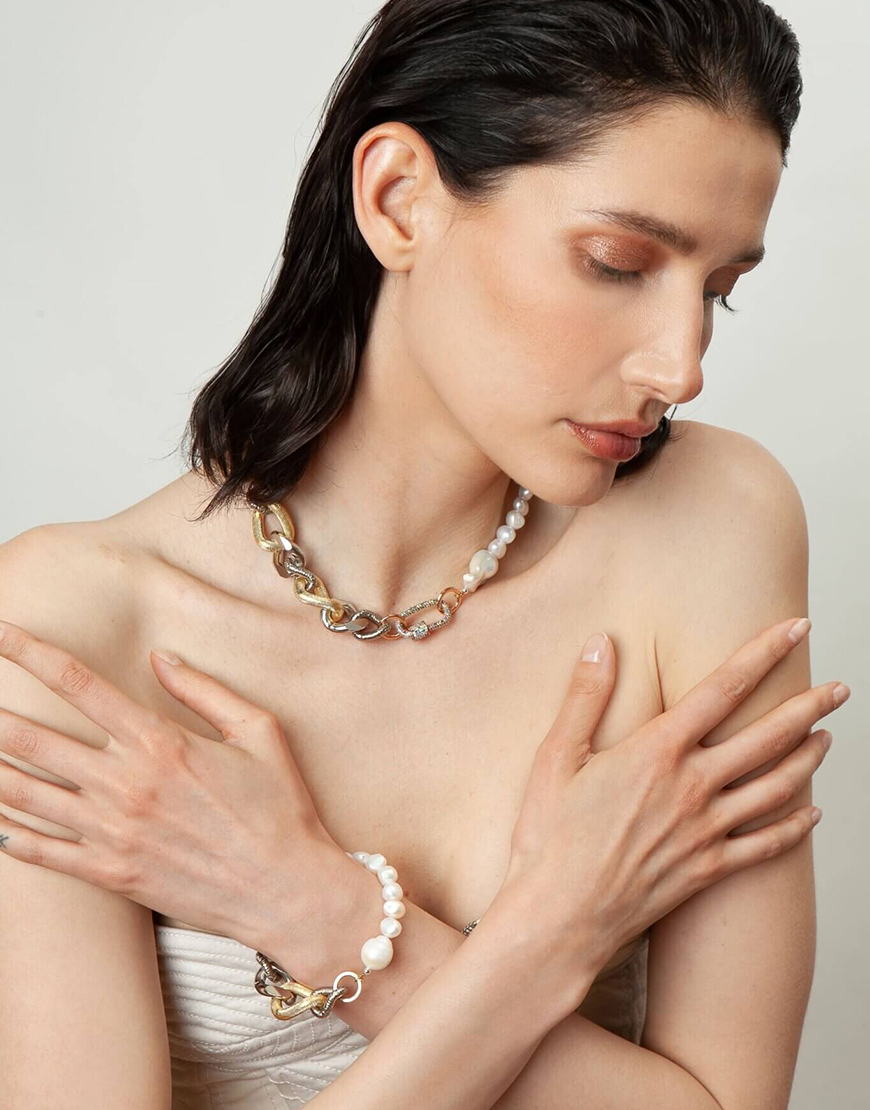 Necklace N-006-W Linda White (3) Кольє Linda White SAMOKISH (SMKSH_N-014-M-1) - фото 2