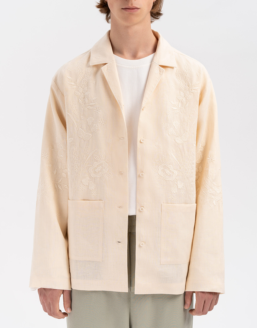 Teb4z2Mli77Y7B1AvU1JEcf3OOKcR8xThKRPL5Xi Сорочка кремового кольору з вишивкою в тон Буркун ETNODIM (ETN_Bukrun) - фото 2