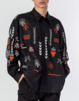 Лляна вишита сорочка чорного кольору Men's Slovo Black ETNODIM (ETN_MEN'S SLOVO BLACK) - фото 6