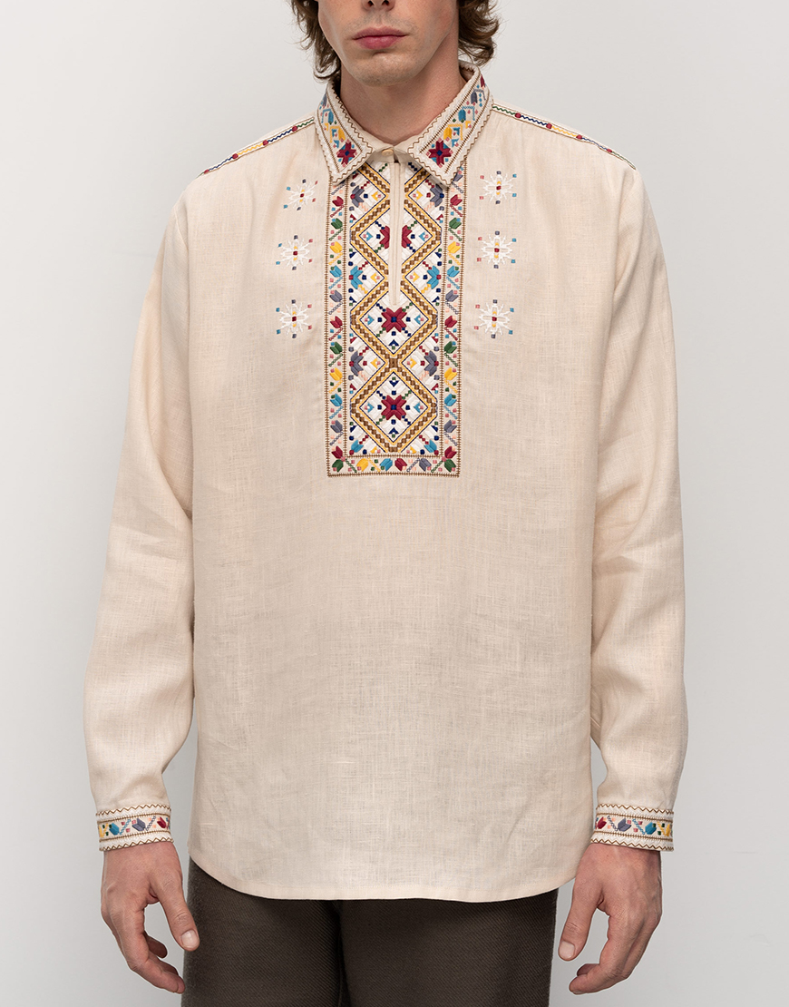 W3kHbNNiqFZk2R82ilTcZYkZXUPBv6ydAZYPcolO Чоловіча вишиванка з коміром регіон Поділля Veremiy ETNODIM (ETN_Veremiy) - фото 2