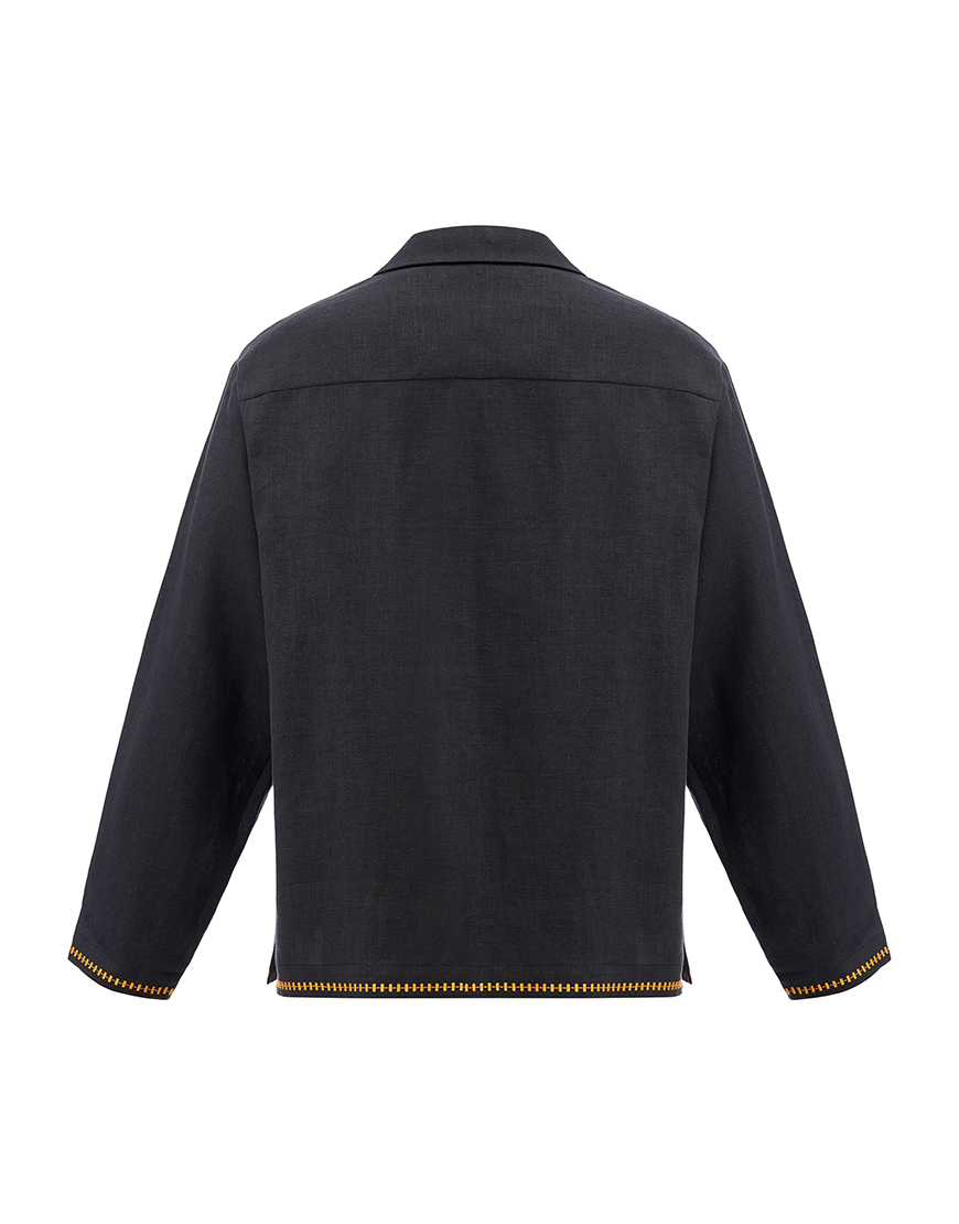 oz1NDN6guOPi5ENnGkAa5BWki79DGa6qPjXOjrFl Темна сорочка з кольоровою вишивкою Глід ETNODIM (ETN_Glid_B) - фото 3