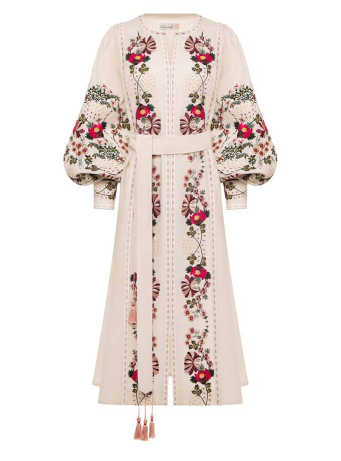 Квітуча лляна сукня міді GUSAK DESIGN (GSK_GSY_LO_24) - фото 11