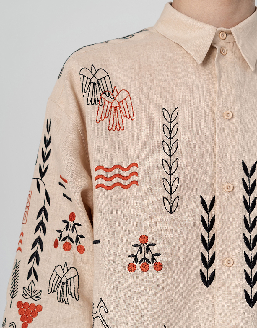 pyyPKZHFzyBP9SnffWA2cdfqkgtl73kWtvliqsJx (1) Лляна вишита сорочка бежевого кольору Men's Slovo ETNODIM (ETN_MENS SLOVO) - фото 4