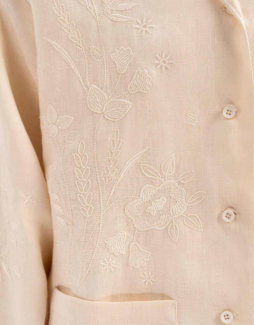 vyKG0zRtZSaCcGQraelE4w678phb94btEt7odBD6 Сорочка кремового кольору з вишивкою в тон Буркун ETNODIM (ETN_Bukrun) - фото 7