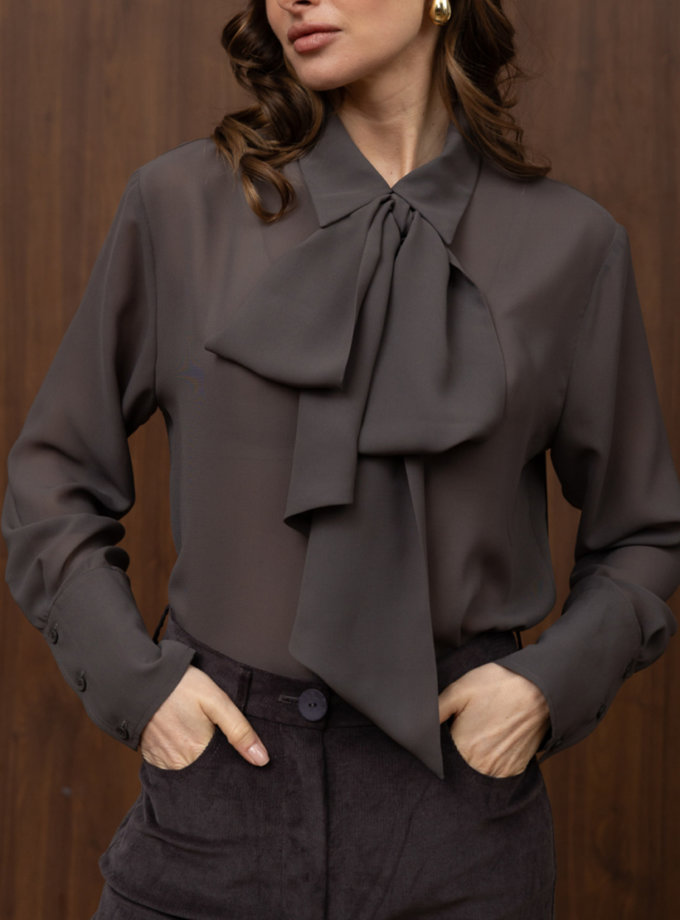 Сорочка з шифону сіра WONDER (WNDR_sd25_chsgr_03) - фото 7
