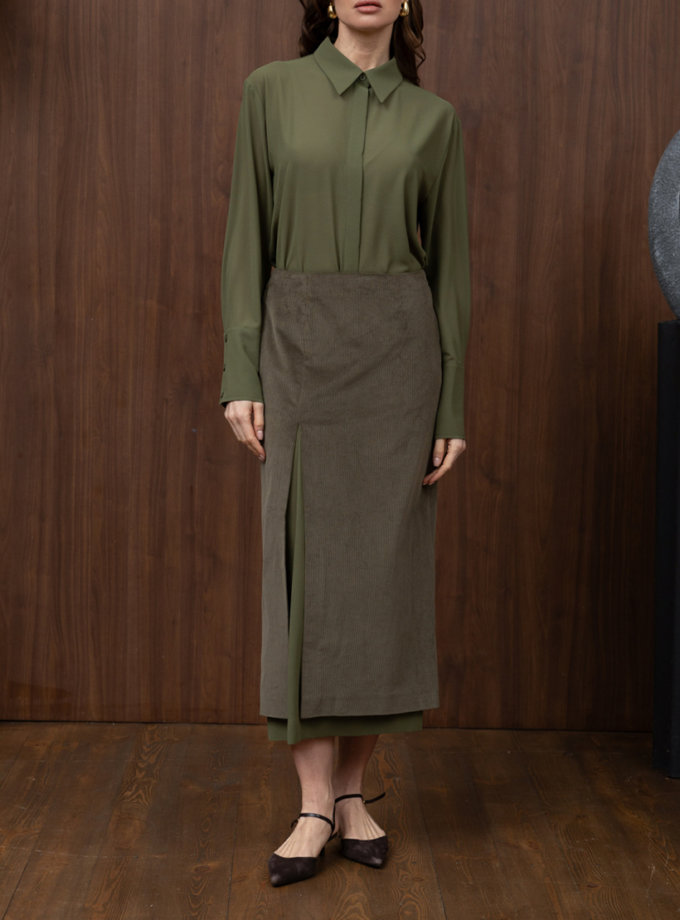 Спідниця з вельвету хакі WONDER (WNDR_sd25_cskh_08)