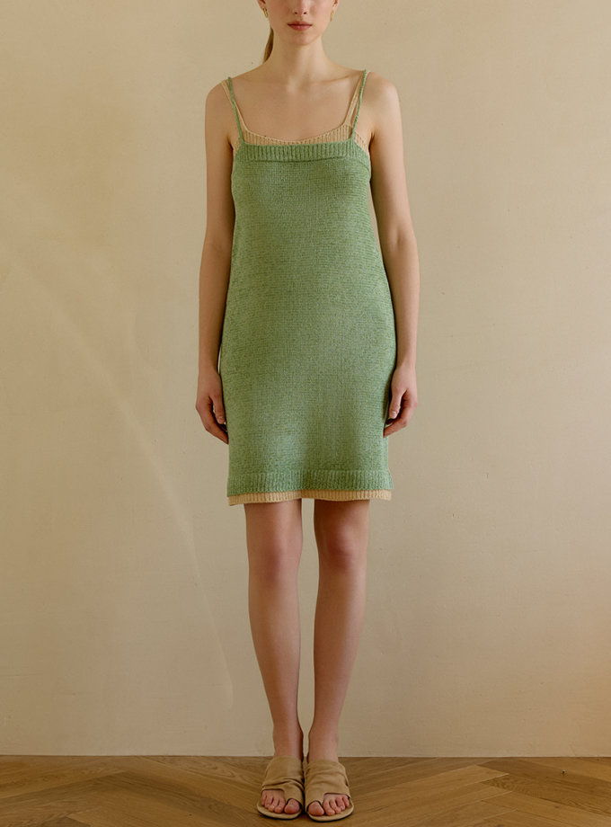 В'язана сукня міні нефритова WKMF (WKMF_265_1)