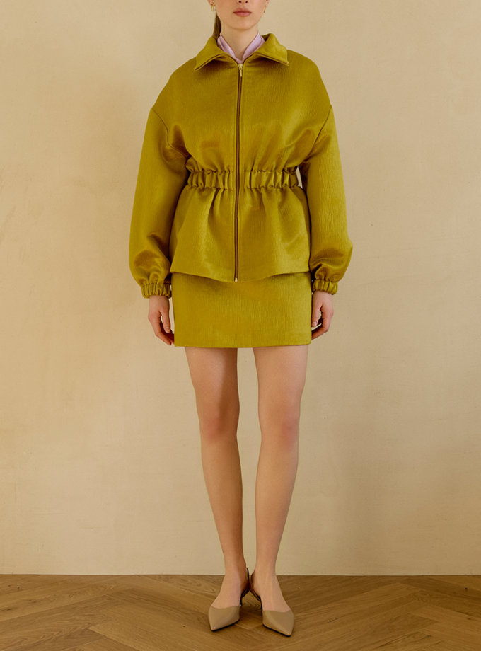 Спідниця міні  темно-жовта WKMF (WKMF_253_1)