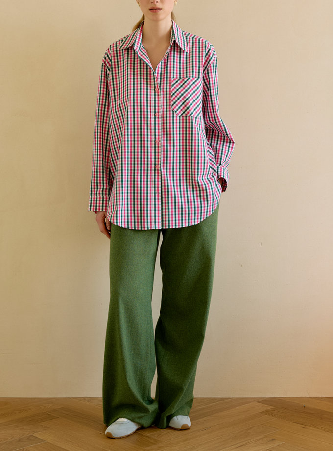 Широкі брюки зелені WKMF (WKMF_257_1)