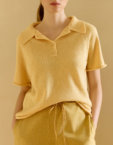 В'язаний светр-поло жовтий WKMF (WKMF_264_1) - фото 4
