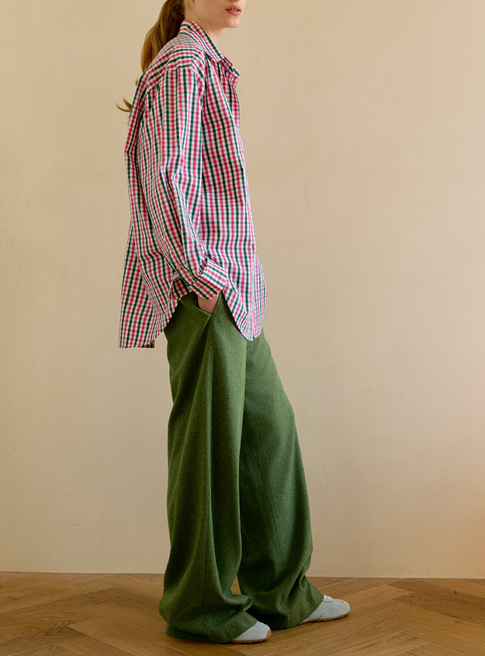 Широкі брюки зелені WKMF (WKMF_257_1)