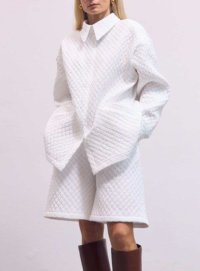 Шорти білі стьбані NAGRODZKI.S (NGRDZK_1006)