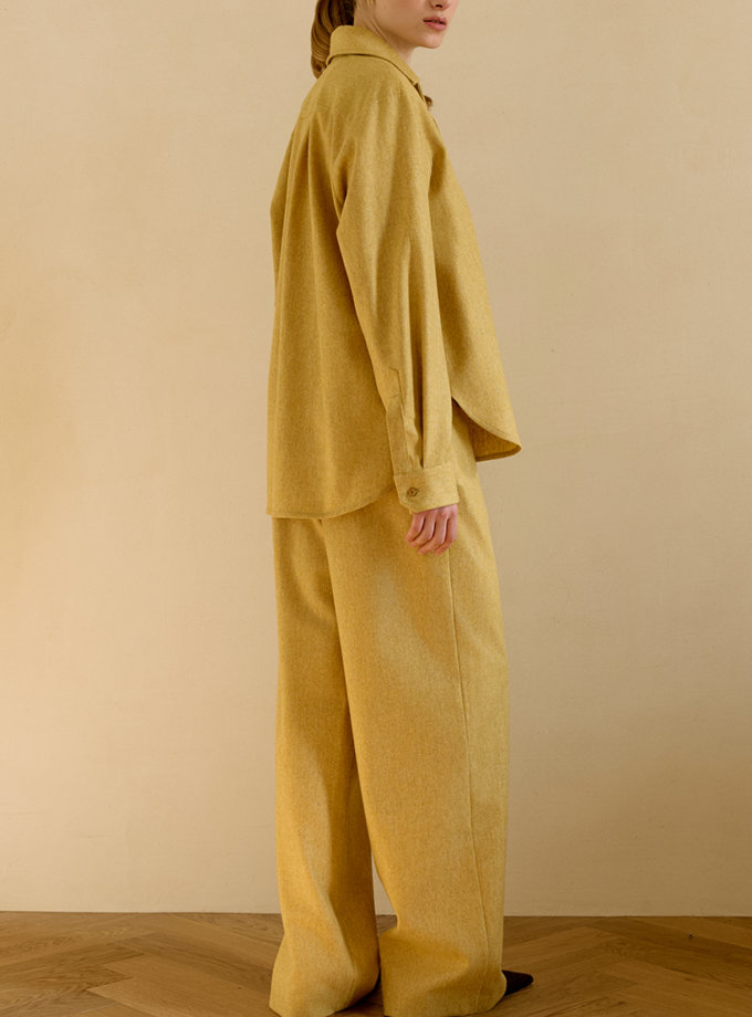 Вовняні брюки жовто-бежеві WKMF (WKMF_251_1-2)