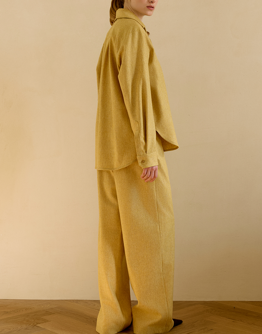 Evoto Вовняні брюки жовто-бежеві WKMF (WKMF_251_1-2) - фото 2