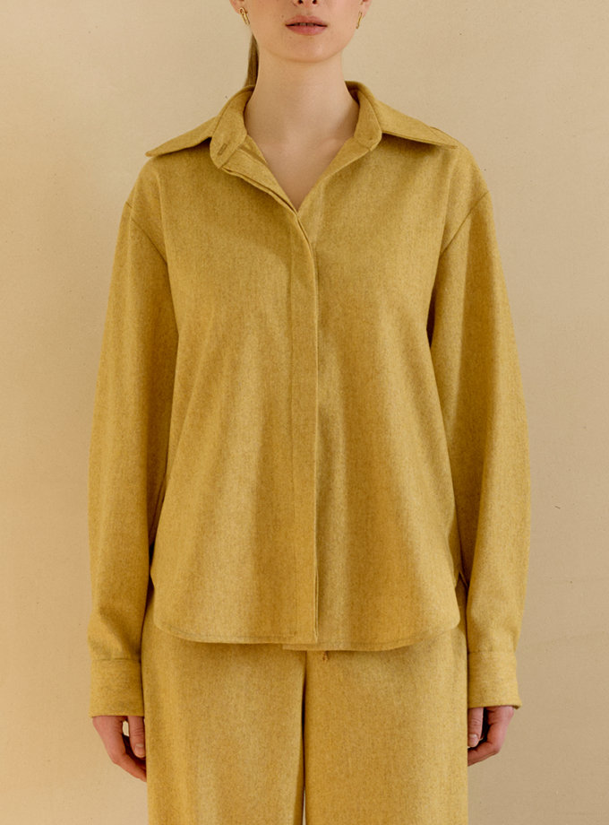 Вовняна сорочка жовто-бежева WKMF (WKMF_254_1)