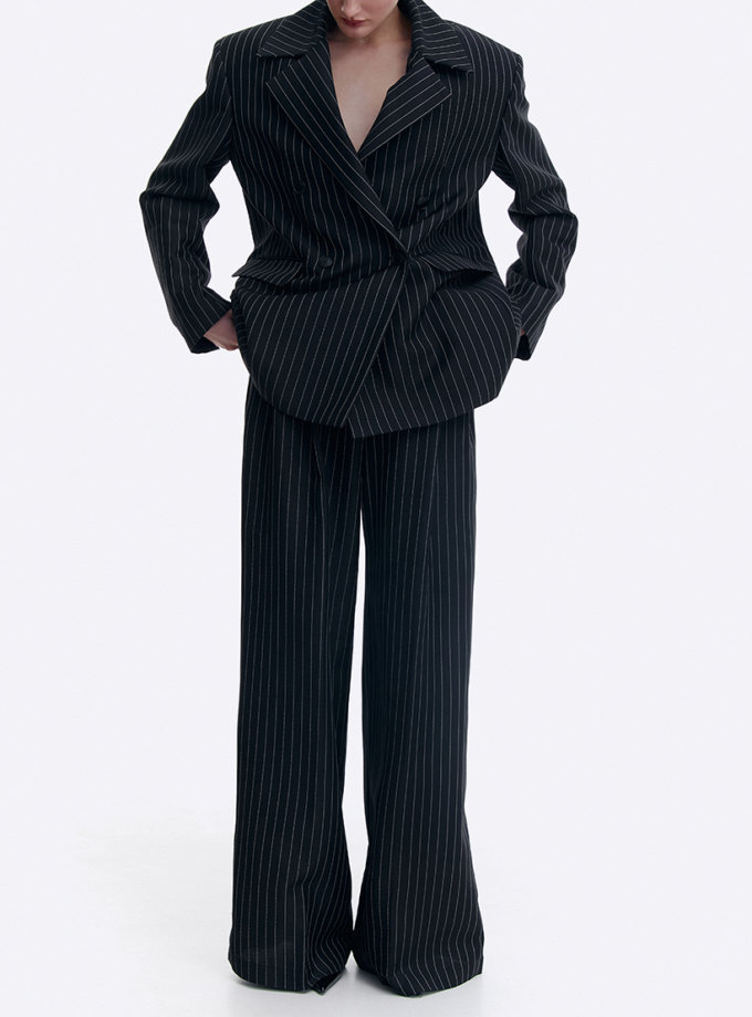 Брюки чорні у смужку AMBITNA (Ambtn_4)