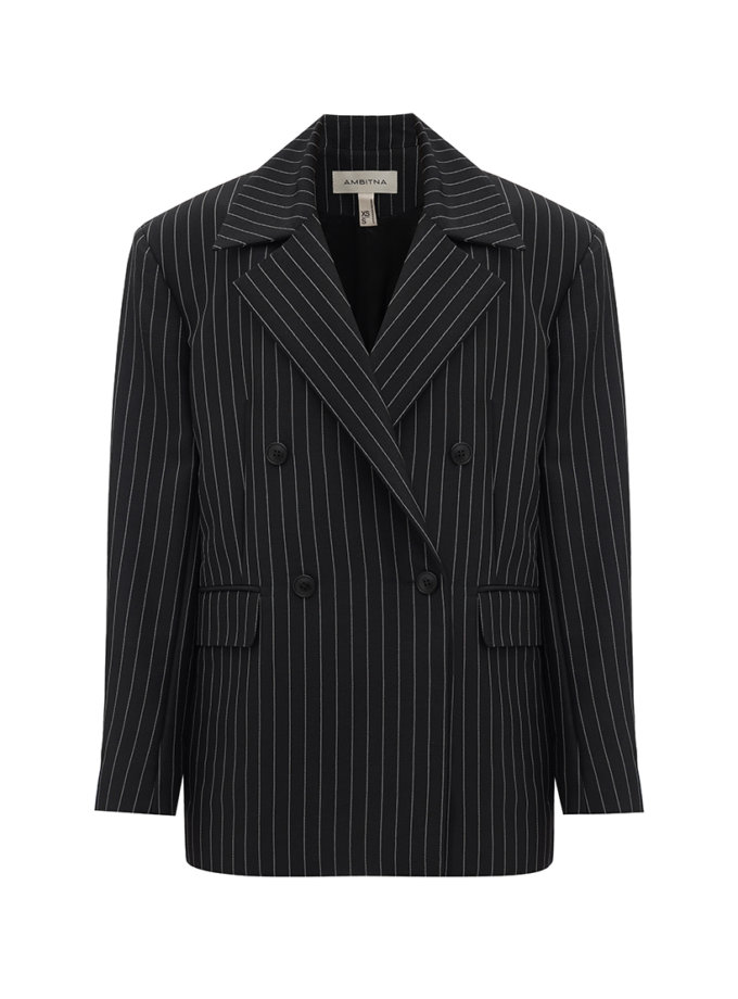Жакет чорний у смужку AMBITNA (Ambtn_3)