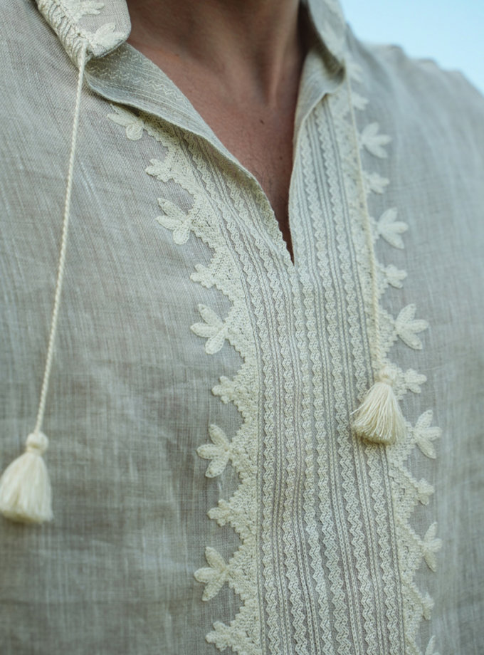 Вишивана сорочка Гетьман натуральний колір VARENYKY FASHION (VRNK_UA-7002)