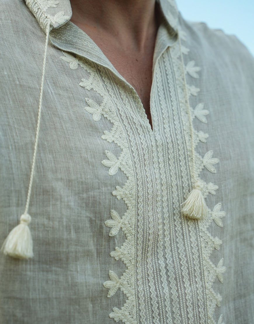 IMG_2088 Вишивана сорочка Гетьман натуральний колір VARENYKY FASHION (VRNK_UA-7002) - фото 2