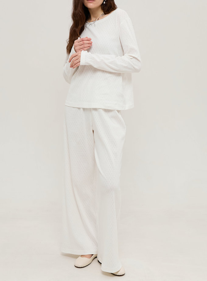 Трикотажна піжама білого кольору ANNA YAKOVENKO (AY_3946)