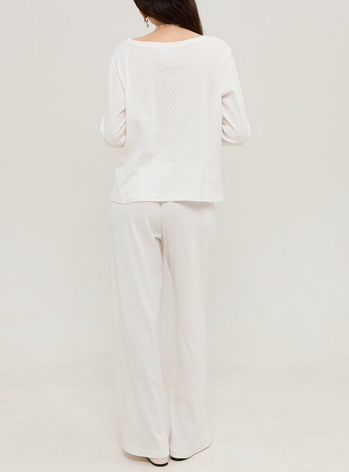 Трикотажна піжама білого кольору ANNA YAKOVENKO (AY_3946)