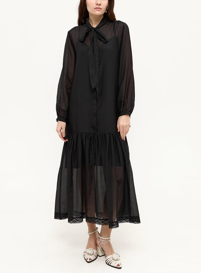 Сукня довжини міді чорна ANNA YAKOVENKO (AY_3938)