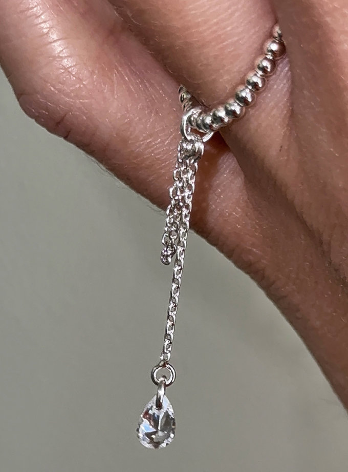 Каблучка Crystal tear з вільним фіанітом ROTERSAND (RTRSND_CTEAR00016)