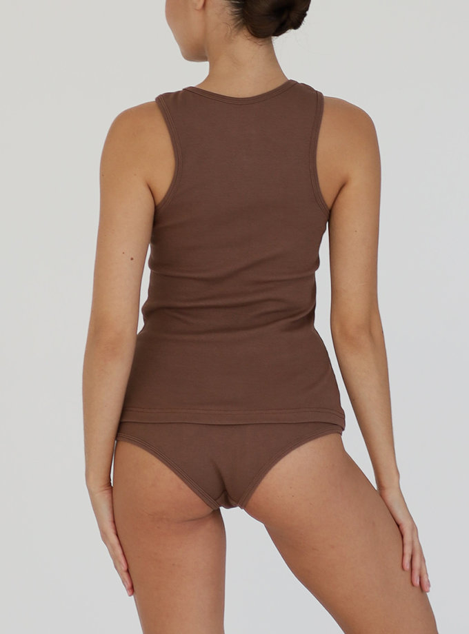 Майка в рубчик BG коричнева BODY GLOW (BG_MM01_BRW)