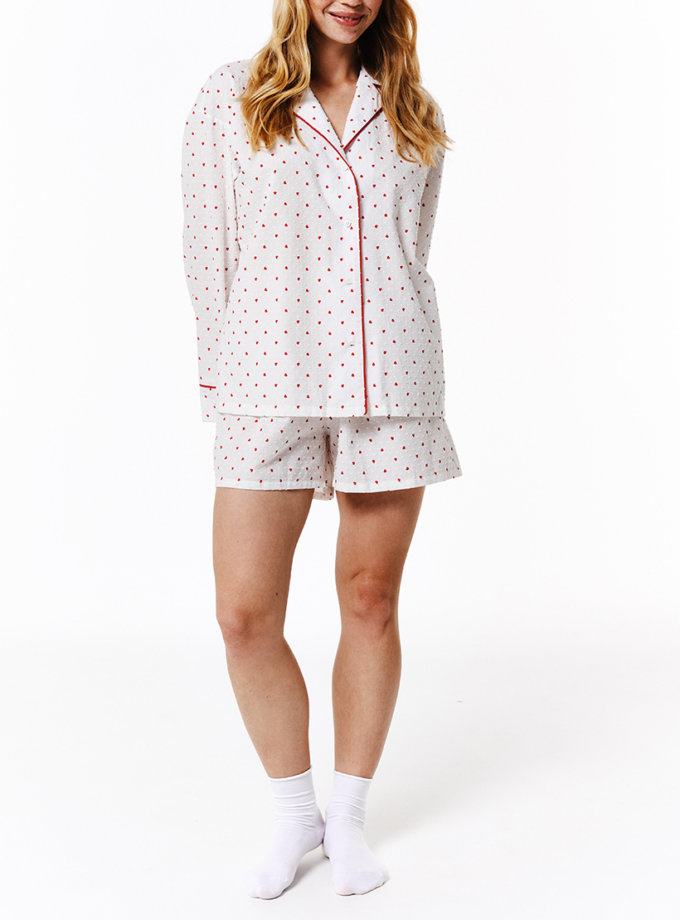 Костюм з сорочкою та шортами  з сердечками ON SKIN (OSKN_LC-WR)